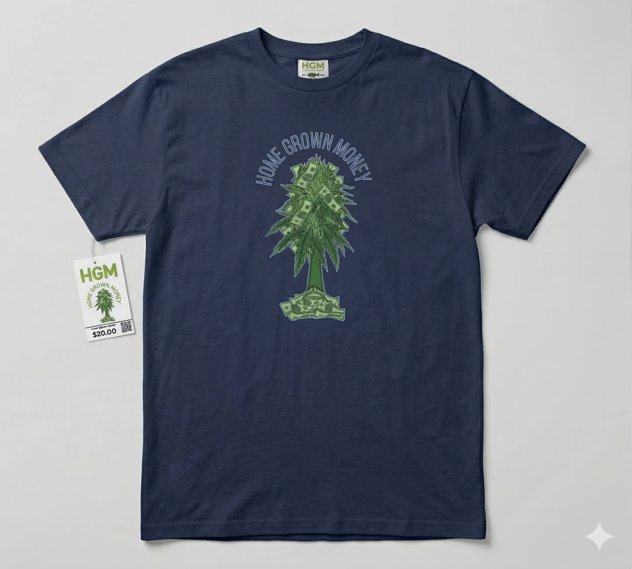 HGM Money Tree Tee - Navy Alternate